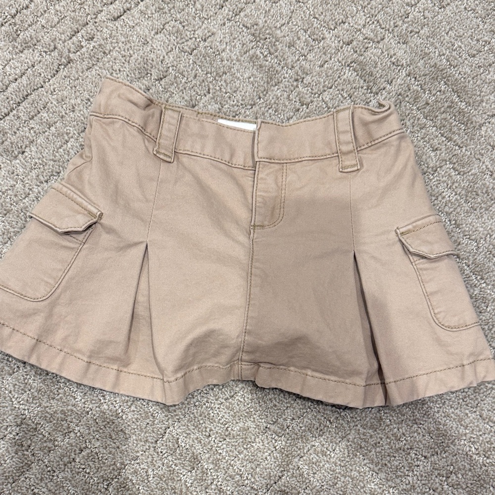 Tan Mini Skirt with Pockets